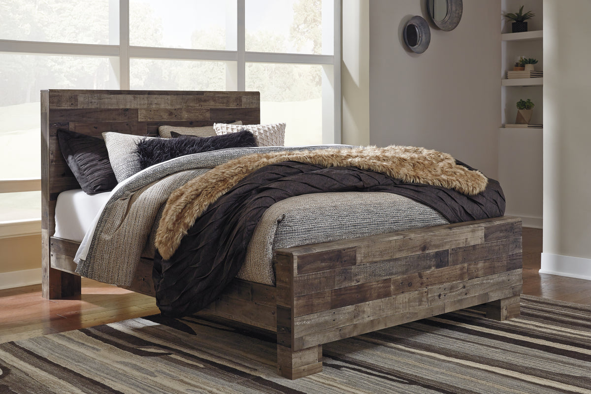 Hoover Furniture Outlet - Ashley Furniture - Derekson Queen Panel Bed - Queen Panel Bed / Multi Gray - B200B6