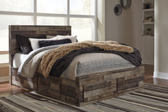 Hoover Furniture Outlet - Ashley Furniture - Derekson Queen Panel Bed with 6 Storage Drawers - Queen Panel Bed with 6 Storage Drawers / Multi Gray - B200B8