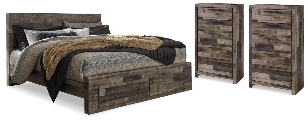 Hoover Furniture Outlet - Ashley Furniture - Derekson Queen Storage Bed and 2 Chests - Queen Storage Bed and 2 Chests - B200B67