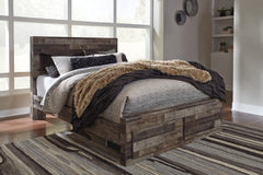 Hoover Furniture Outlet - Ashley Furniture - Derekson Queen Panel Bed with 2 Storage Drawers - Queen Panel Bed with 2 Storage Drawers / Multi Gray - B200B13