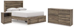 Hoover Furniture Outlet - Ashley Furniture - Elbrim Queen Panel Storage Bed, Dresser and Nightstand - Queen Panel Storage Bed, Dresser and Nightstand - PCB2005B12