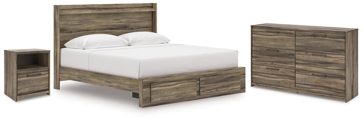 Hoover Furniture Outlet - Ashley Furniture - Elbrim King Panel Storage Bed, Dresser and Nightstand - King Panel Storage Bed, Dresser and Nightstand - PCB2005B24