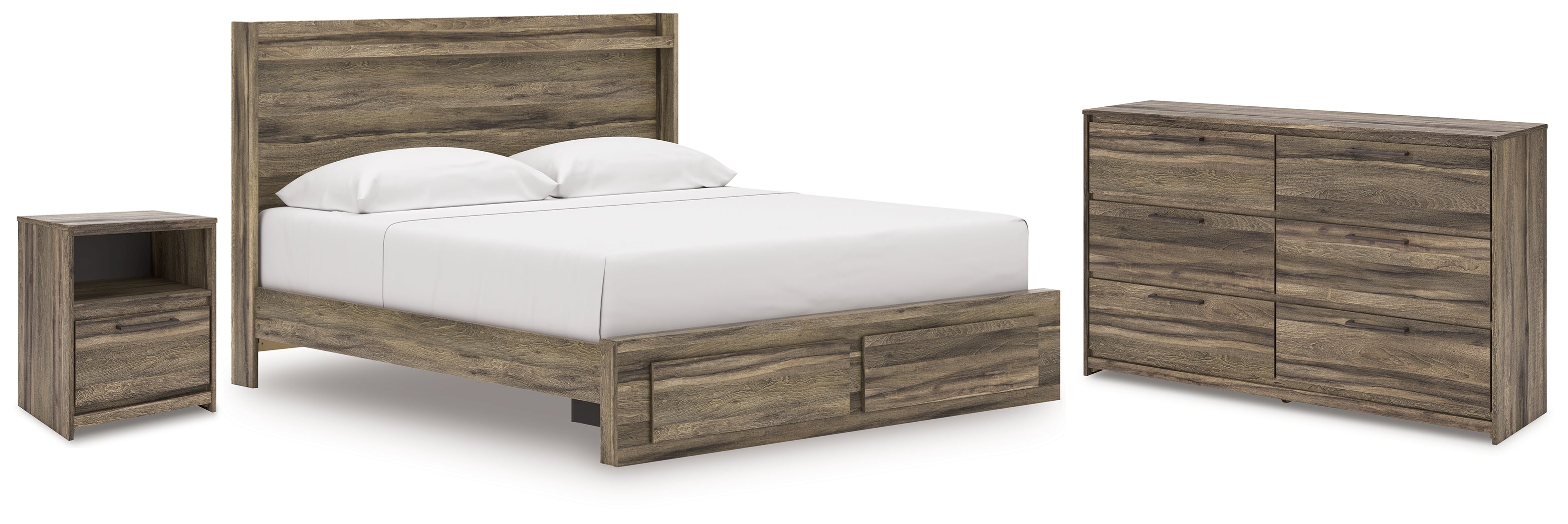 Hoover Furniture Outlet - Ashley Furniture - Elbrim King Panel Storage Bed, Dresser and Nightstand - King Panel Storage Bed, Dresser and Nightstand - PCB2005B24