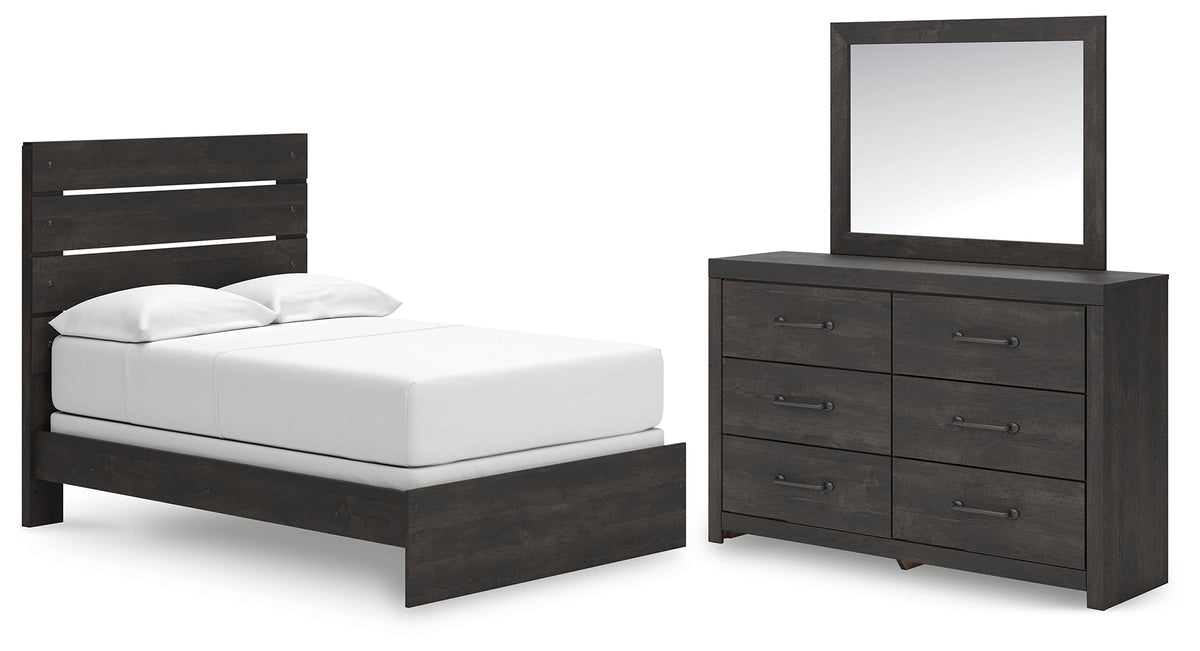 Hoover Furniture Outlet - Ashley Furniture - Hollivern Full Panel Bed, Dresser and Mirror - Full Panel Bed, Dresser and Mirror - PCB2108B14