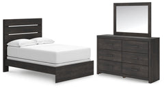 Hollivern Full Panel Bed, Dresser and Mirror