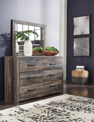 Hoover Furniture Outlet - Ashley Furniture - Drystan Dresser and Mirror - Dresser and Mirror / Multi - B211B1