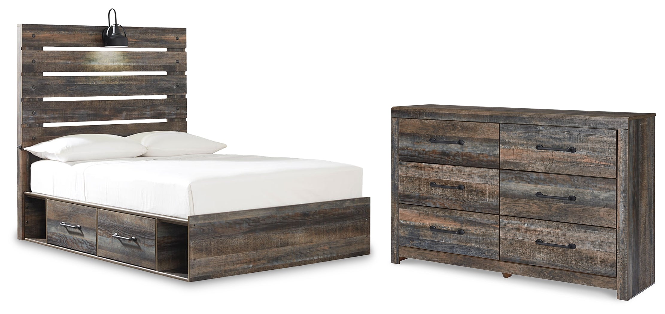 Hoover Furniture Outlet - Ashley Furniture - Drystan Full Panel Storage Bed and Dresser - Full Panel Storage Bed and Dresser - B211B97