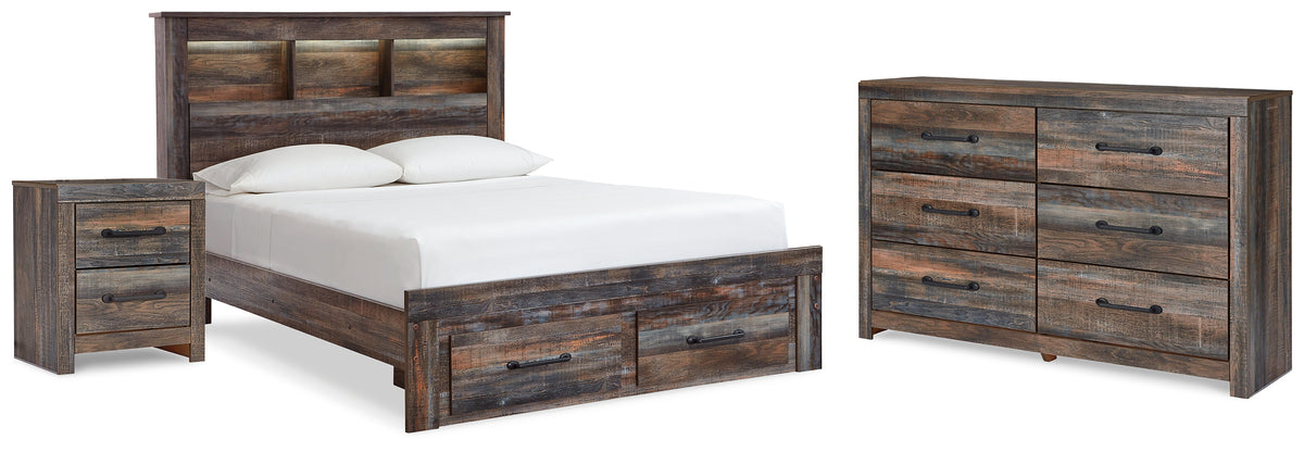 Hoover Furniture Outlet - Ashley Furniture - Drystan Full Bookcase Bed, Dresser and Nightstand - Full Bookcase Bed, Dresser and Nightstand - B211B70