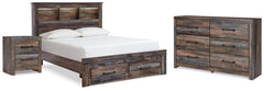 Hoover Furniture Outlet - Ashley Furniture - Drystan Full Bookcase Bed, Dresser and Nightstand - Full Bookcase Bed, Dresser and Nightstand - B211B70