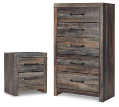 Hoover Furniture Outlet - Ashley Furniture - Drystan Chest and Nightstand - Chest and Nightstand - B211B130