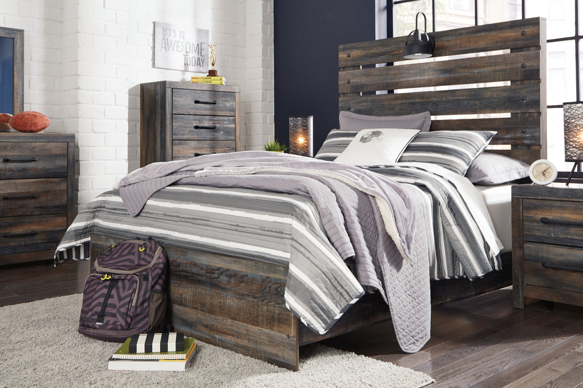 Hoover Furniture Outlet - Ashley Furniture - Drystan Full Panel Bed - Full Panel Bed / Multi - B211B3