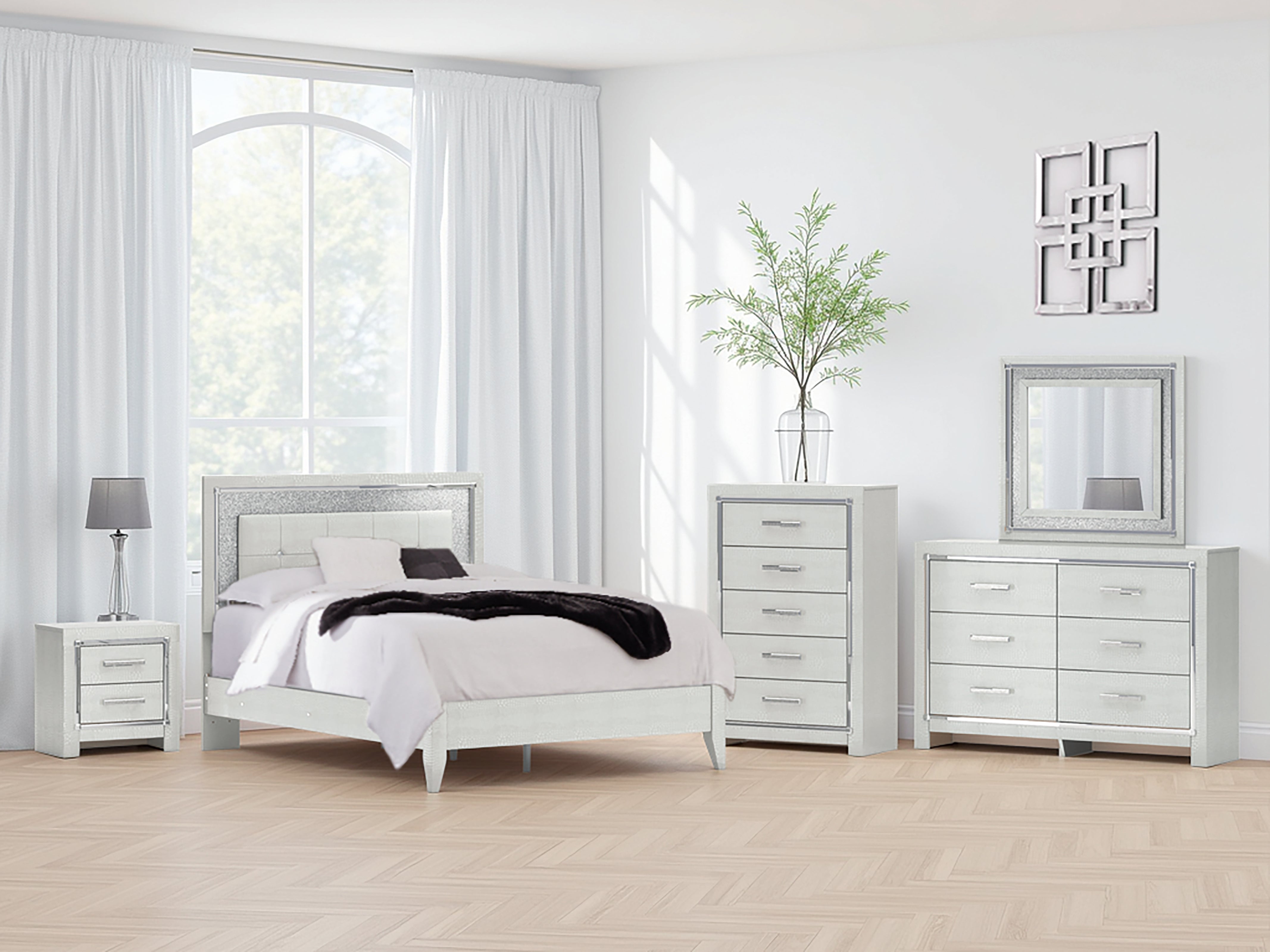 Hoover Furniture Outlet - Ashley Furniture - Zyniden Queen Upholstered Panel Bed - Queen Upholstered Panel Bed - B2114B2