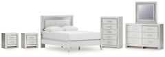 Hoover Furniture Outlet - Ashley Furniture - Zyniden Queen Upholstered Panel Bed, Dresser, Mirror, Chest and 2 Nightstands - Queen Upholstered Panel Bed, Dresser, Mirror, Chest and 2 Nightstands - B2114B17
