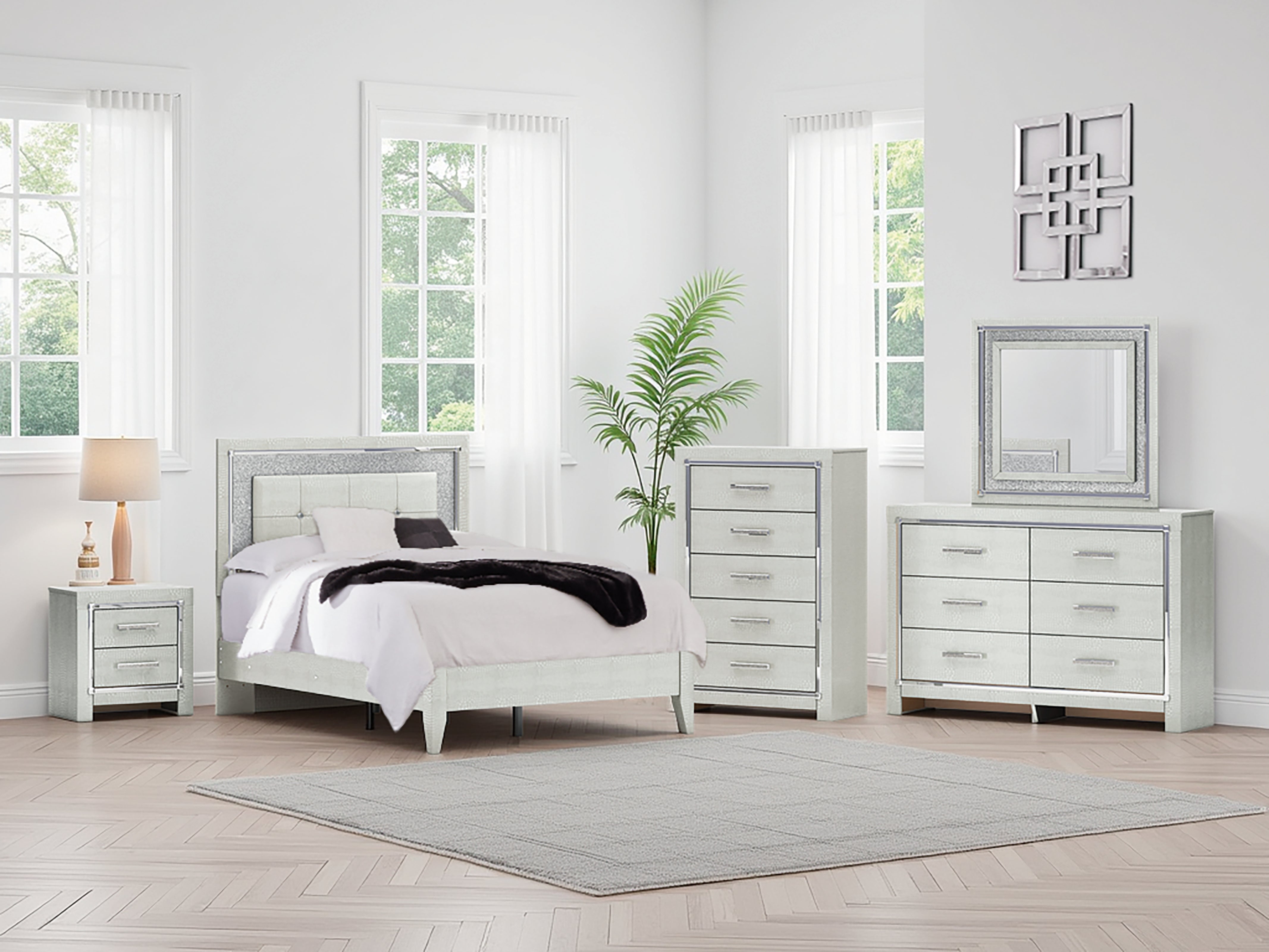 Hoover Furniture Outlet - Ashley Furniture - Zyniden Full Upholstered Panel Bed - Full Upholstered Panel Bed - B2114B4