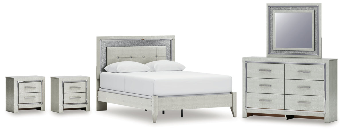 Hoover Furniture Outlet - Ashley Furniture - Zyniden Queen Panel Bed, Dresser, Mirror and 2 Nightstands - Queen Panel Bed, Dresser, Mirror and 2 Nightstands - B2114B16