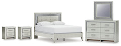 Hoover Furniture Outlet - Ashley Furniture - Zyniden Queen Panel Bed, Dresser, Mirror and 2 Nightstands - Queen Panel Bed, Dresser, Mirror and 2 Nightstands - B2114B16