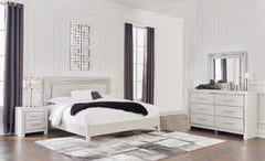 Hoover Furniture Outlet - Ashley Furniture - Zyniden King Upholstered Panel Bed, Dresser, Mirror and Nightstand - King Upholstered Panel Bed, Dresser, Mirror and Nightstand - B2114B8