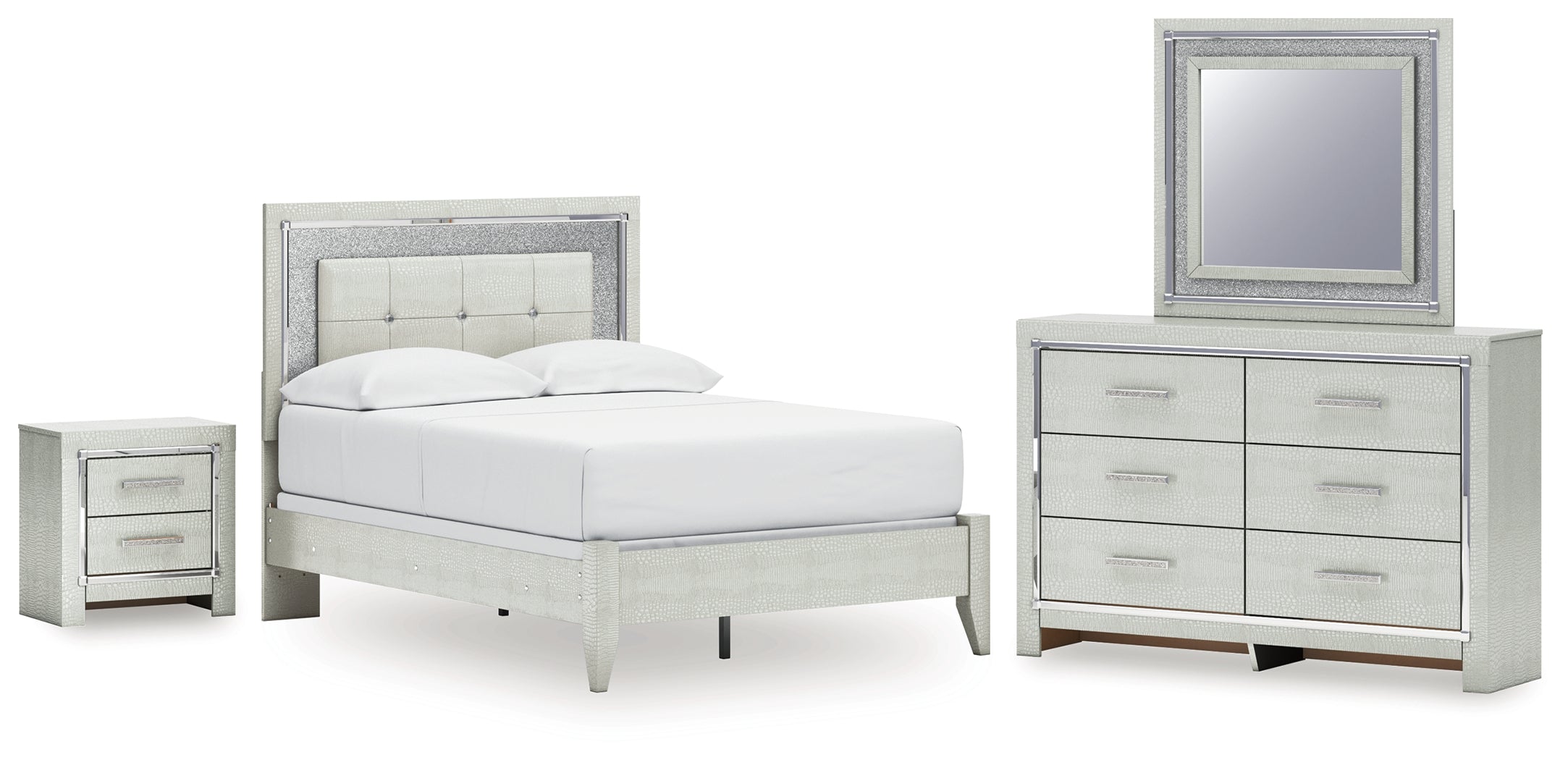 Hoover Furniture Outlet - Ashley Furniture - Zyniden Full Panel Bed, Dresser, Mirror and Nightstand - Full Panel Bed, Dresser, Mirror and Nightstand - B2114B18