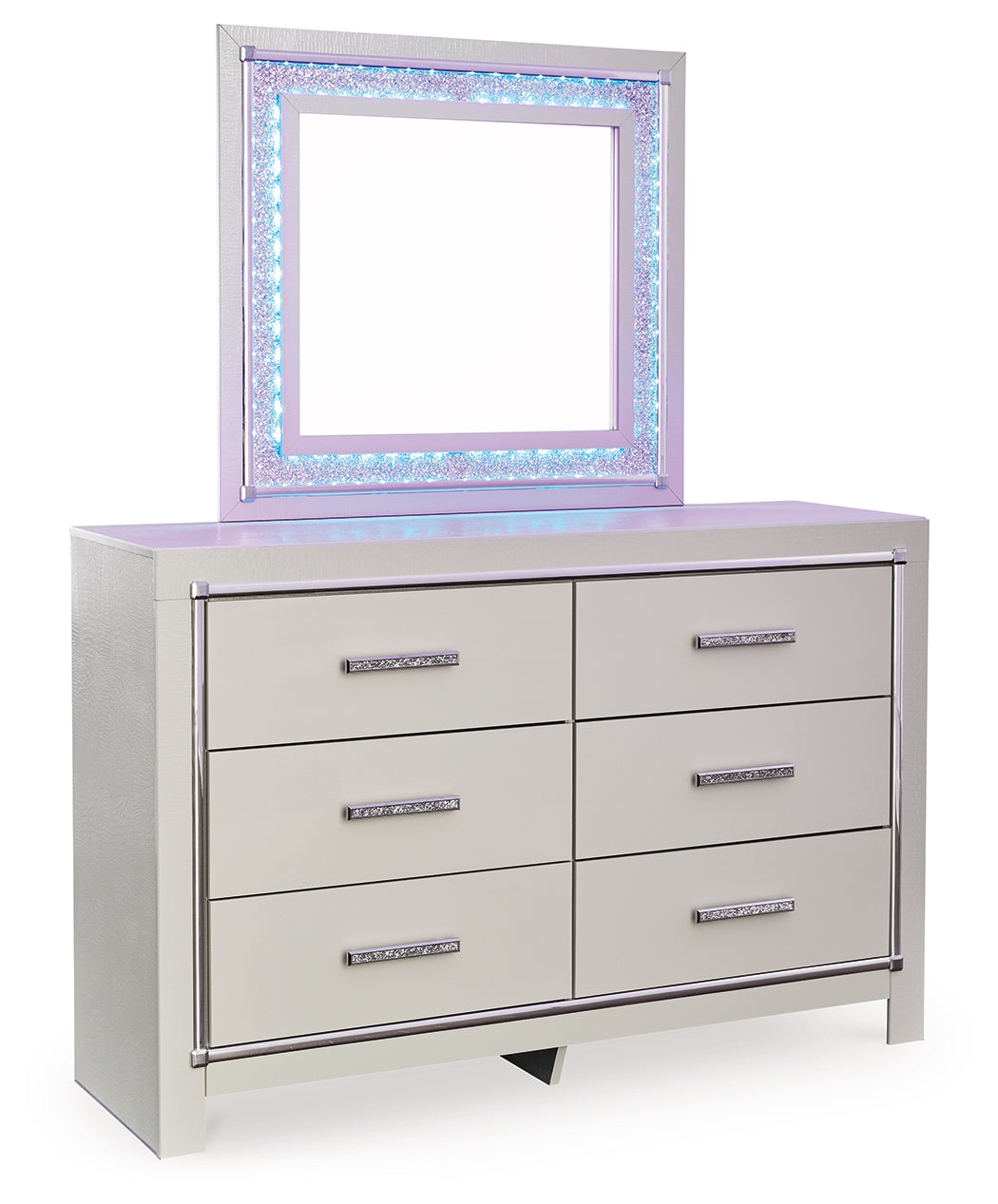 Zyniden Full Upholstered Panel Bed, Dresser, Mirror and 2 Nightstands