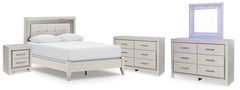 Hoover Furniture Outlet - Ashley Furniture - Zyniden Queen Upholstered Panel Bed, 2 Dressers, Mirror and Nightstand - Queen Upholstered Panel Bed, 2 Dressers, Mirror and Nightstand - B2114B20