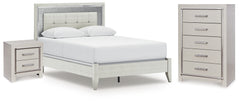 Hoover Furniture Outlet - Ashley Furniture - Zyniden Queen Upholstered Panel Bed, Chest and Nightstand - Queen Upholstered Panel Bed, Chest and Nightstand - B2114B19