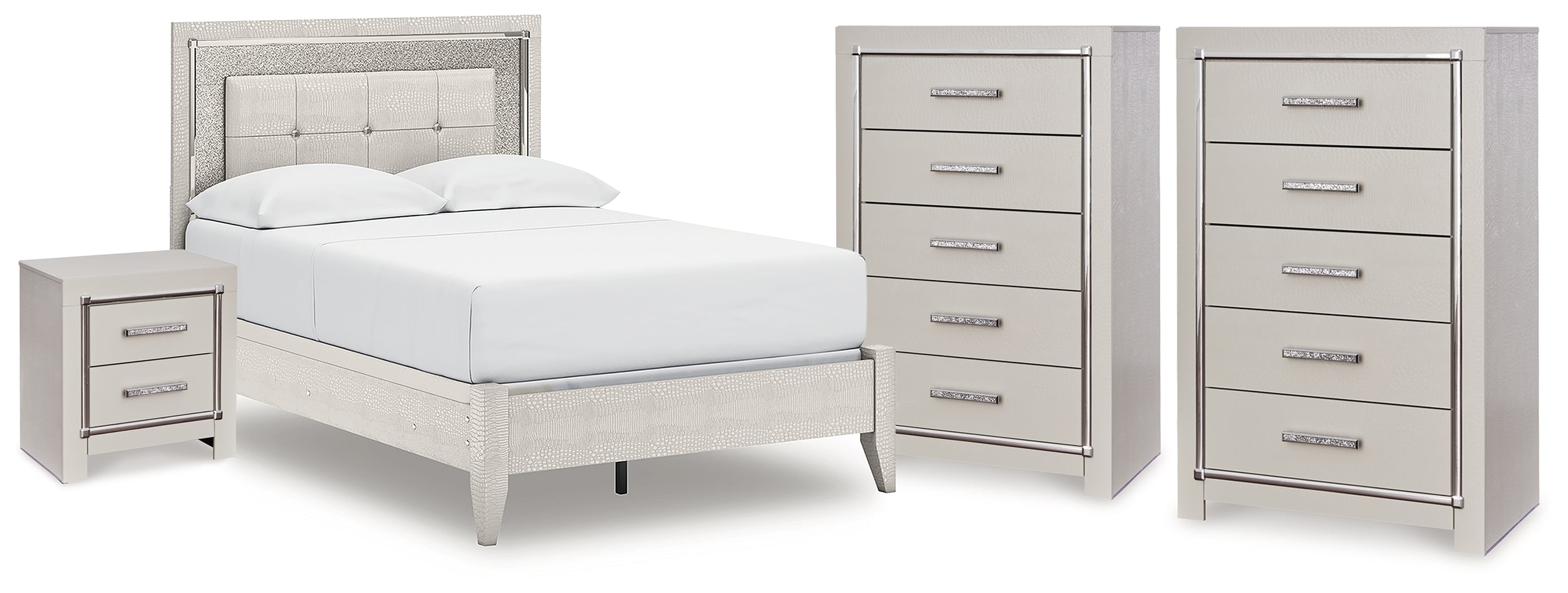 Hoover Furniture Outlet - Ashley Furniture - Zyniden Full Panel Bed, 2 Chests and Nightstand - Full Panel Bed, 2 Chests and Nightstand - B2114B26