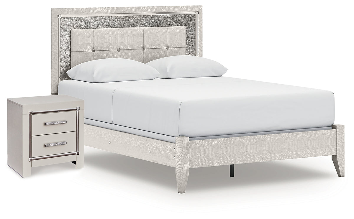 Hoover Furniture Outlet - Ashley Furniture - Zyniden Queen Panel Bed and Nightstand - Queen Panel Bed and Nightstand - B2114B23