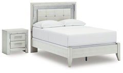 Hoover Furniture Outlet - Ashley Furniture - Zyniden Full Upholstered Panel Bed and Nightstand - Full Upholstered Panel Bed and Nightstand - B2114B22