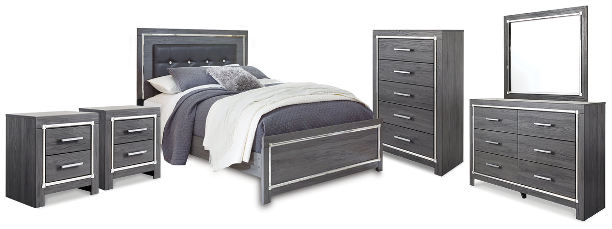 Hoover Furniture Outlet - Ashley Furniture - Lodanna Queen Panel Bed, Dresser, Mirror, Chest and 2 Nightstands - Queen Panel Bed, Dresser, Mirror, Chest and 2 Nightstands - B214B49