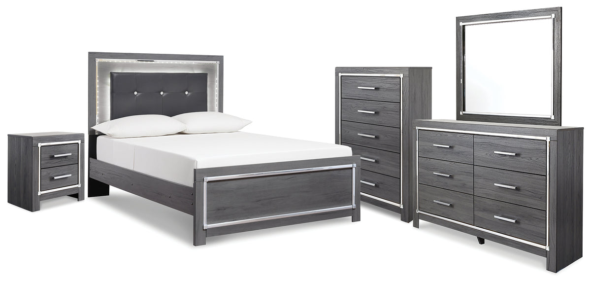Hoover Furniture Outlet - Ashley Furniture - Lodanna Full Panel Bed, Dresser, Mirror, Chest and Nightstand - Full Panel Bed, Dresser, Mirror, Chest and Nightstand - B214B51