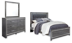 Hoover Furniture Outlet - Ashley Furniture - Lodanna Queen Upholstered Panel Bed, Dresser and Mirror - Queen Upholstered Panel Bed, Dresser and Mirror - B214B6