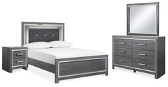 Hoover Furniture Outlet - Ashley Furniture - Lodanna Full Upholstered Panel Bed, Dresser, Mirror, and Nightstand - Full Upholstered Panel Bed, Dresser, Mirror, and Nightstand - B214B22