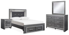 Hoover Furniture Outlet - Ashley Furniture - Lodanna Full Storage Bed, Dresser, Mirror and 2 Nightstands - Full Storage Bed, Dresser, Mirror and 2 Nightstands - B214B54