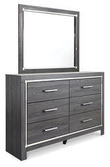 Lodanna Queen Upholstered Panel Bed, Dresser and Mirror