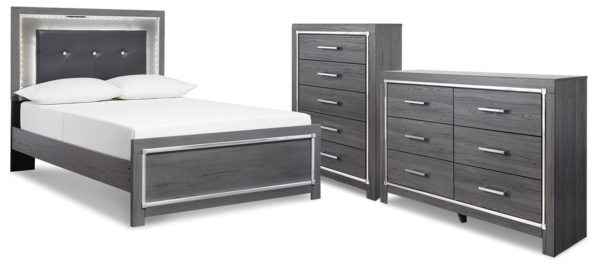 Hoover Furniture Outlet - Ashley Furniture - Lodanna Full Panel Bed, Dresser and Chest - Full Panel Bed, Dresser and Chest - B214B52