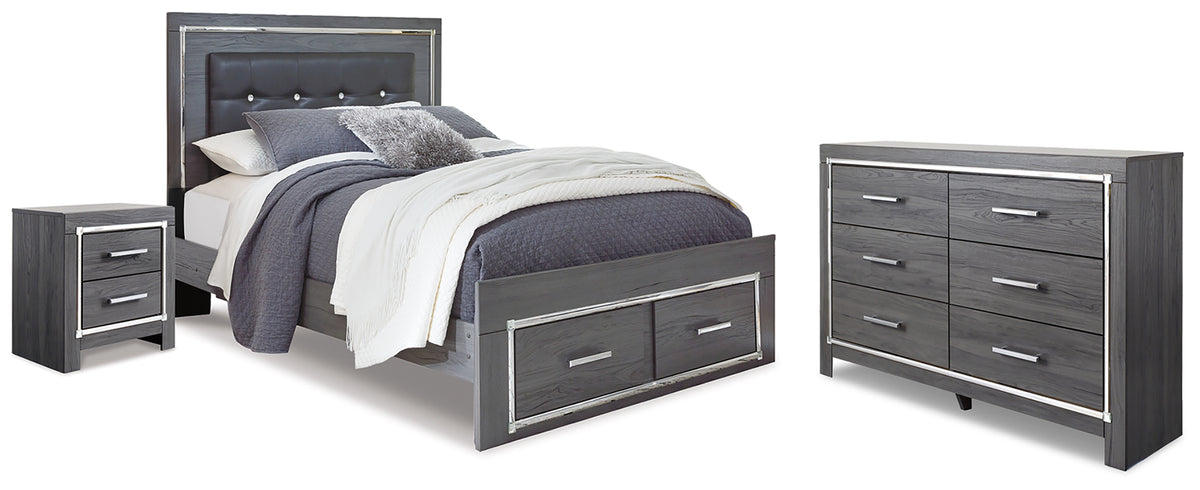 Hoover Furniture Outlet - Ashley Furniture - Lodanna Queen Storage Bed, Dresser and Nightstand - Queen Storage Bed, Dresser and Nightstand - B214B53