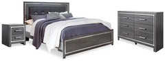 Hoover Furniture Outlet - Ashley Furniture - Lodanna King Upholstered Panel Bed, Dresser and Nightstand - King Upholstered Panel Bed, Dresser and Nightstand - B214B27