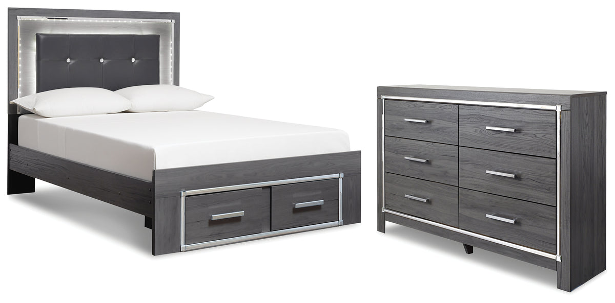 Hoover Furniture Outlet - Ashley Furniture - Lodanna Full Panel Storage Bed and Dresser - Full Panel Storage Bed and Dresser - B214B48