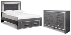Hoover Furniture Outlet - Ashley Furniture - Lodanna Full Panel Storage Bed and Dresser - Full Panel Storage Bed and Dresser - B214B48