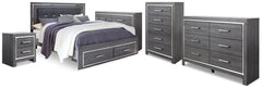 Hoover Furniture Outlet - Ashley Furniture - Lodanna King Storage Bed, 2 Dressers, Cheat and Nightstand - King Storage Bed, 2 Dressers, Cheat and Nightstand - B214B50