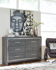 Hoover Furniture Outlet - Ashley Furniture - Lodanna Dresser - Six Drawer Dresser / Gray - B214-31