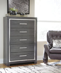 Hoover Furniture Outlet - Ashley Furniture - Lodanna Chest of Drawers - Five Drawer Chest / Gray - B214-46