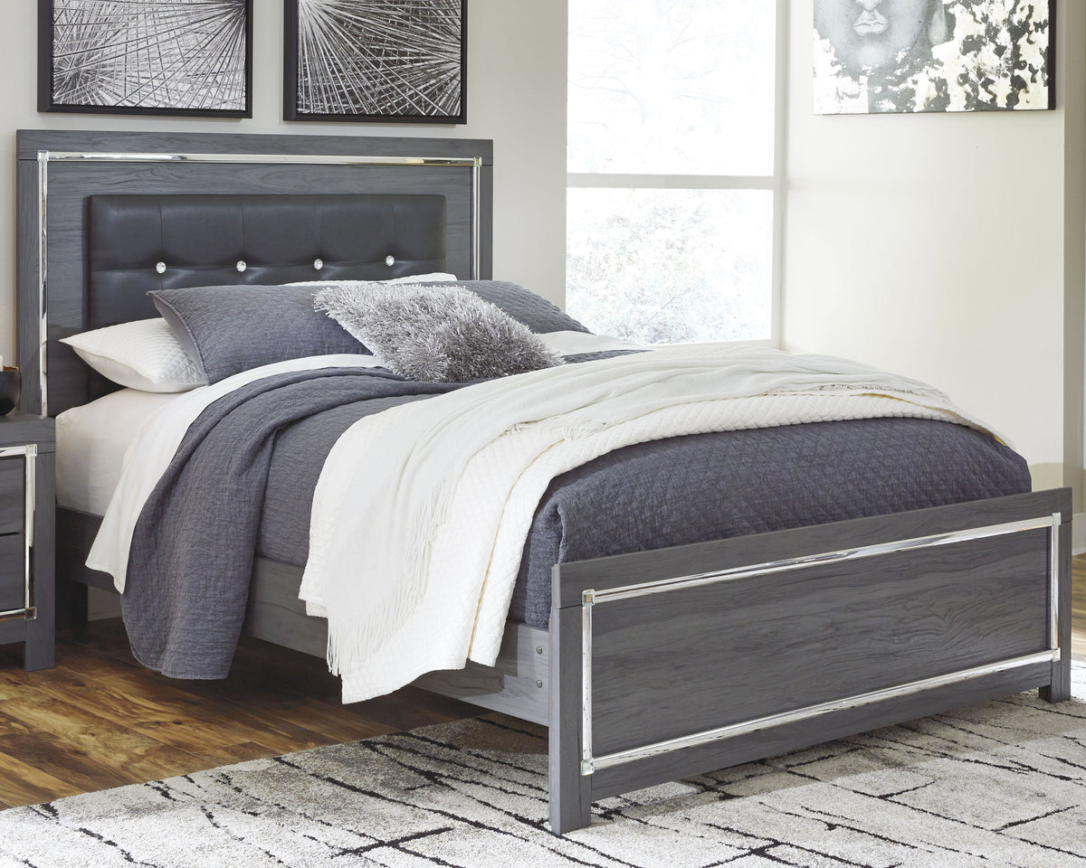 Hoover Furniture Outlet - Ashley Furniture - Lodanna Queen Panel Bed - Queen Panel Bed / Gray - B214B2