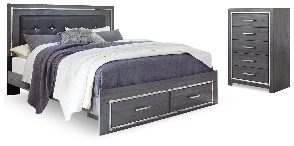 Hoover Furniture Outlet - Ashley Furniture - Lodanna King Storage Bed and Chest - King Storage Bed and Chest - B214B42