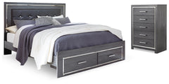 Hoover Furniture Outlet - Ashley Furniture - Lodanna King Storage Bed and Chest - King Storage Bed and Chest - B214B42
