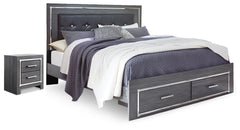 Hoover Furniture Outlet - Ashley Furniture - Lodanna King Storage Bed and Nightstand - King Storage Bed and Nightstand - B214B61
