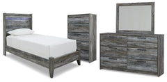 Hoover Furniture Outlet - Ashley Furniture - Baystorm Twin Panel Bed, Dresser, Mirror and Chest - Twin Panel Bed, Dresser, Mirror and Chest - B221B95