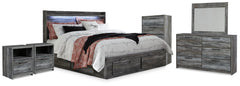 Hoover Furniture Outlet - Ashley Furniture - Baystorm King Storage Bed, Dresser, Mirror, Chest and 2 Nightstands - King Storage Bed, Dresser, Mirror, Chest and 2 Nightstands - B221B86