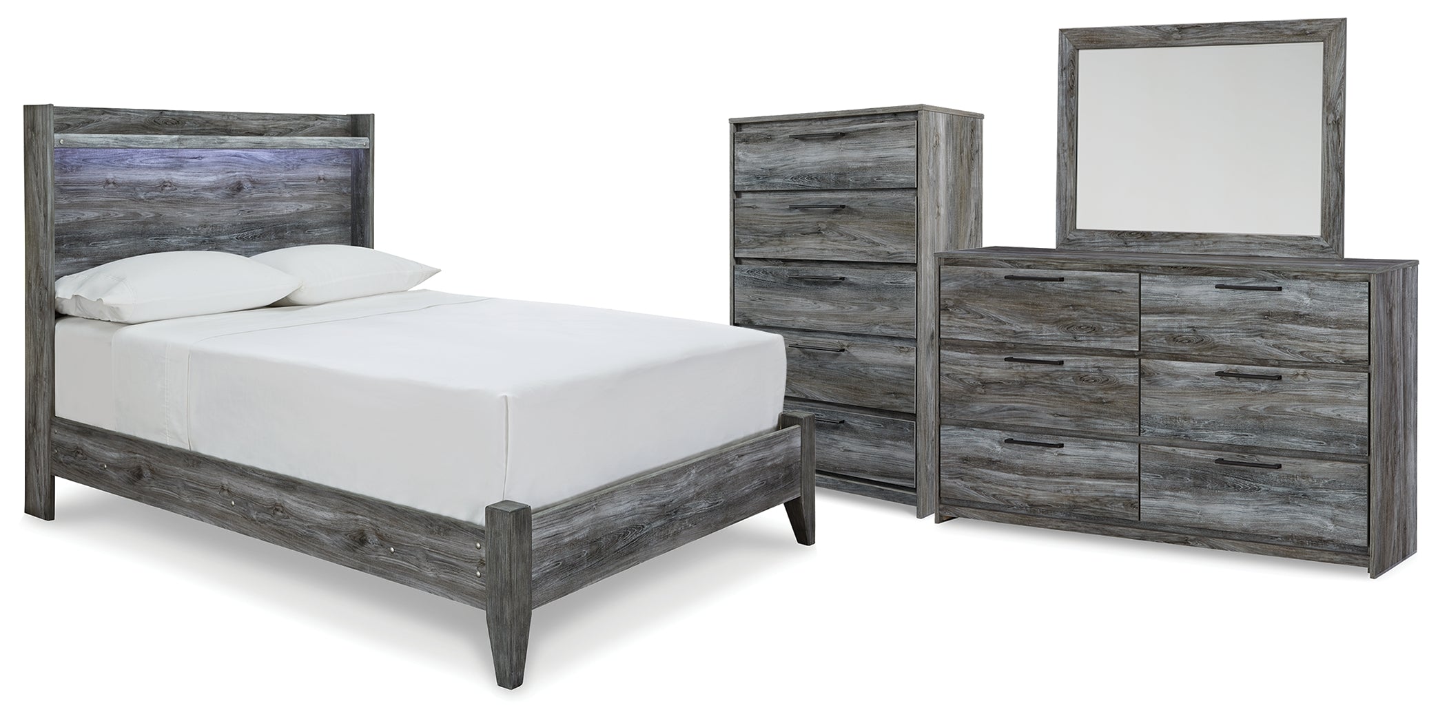 Hoover Furniture Outlet - Ashley Furniture - Baystorm Full Panel Bed, Dresser, Mirror and Chest - Full Panel Bed, Dresser, Mirror and Chest - B221B80