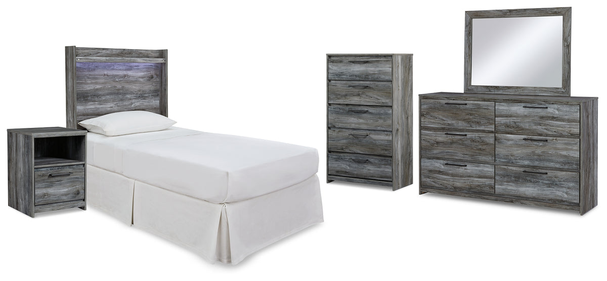 Hoover Furniture Outlet - Ashley Furniture - Baystorm Twin Panel Headboard Bed, Dresser, Mirror and Nightstand - Twin Panel Headboard Bed, Dresser, Mirror and Nightstand - B221B74